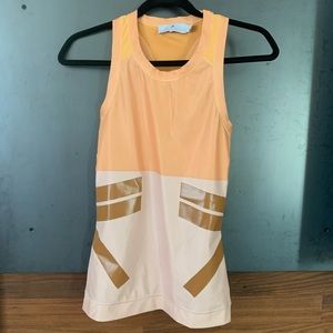 Two piece Stella McCartney X Adidas work out set.